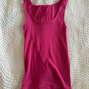 Skims Pink Ribbed Tank Top